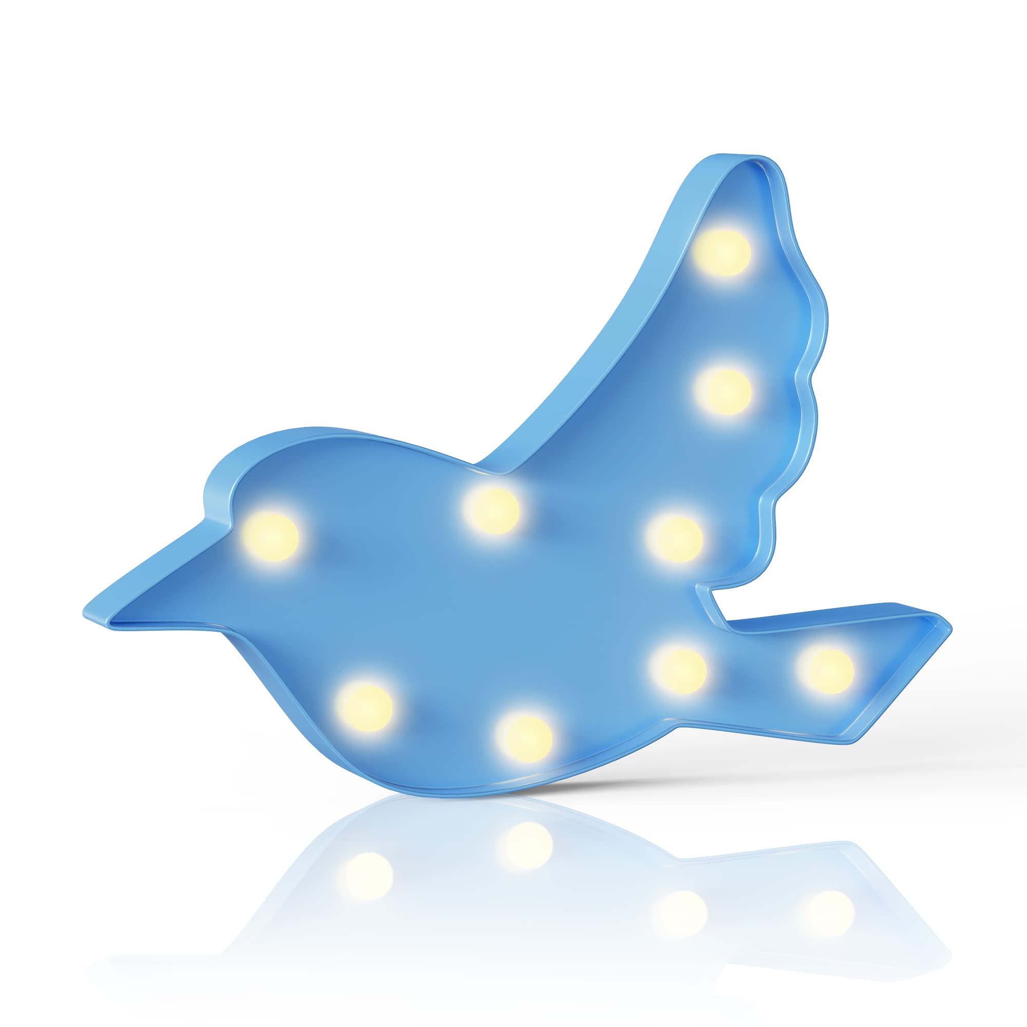 Ganrami Blue Bird Decor, Battery Powered Bird Night Light for Kids, Pink Party Decorations, Baby Night Light for Bedroom, Toddle