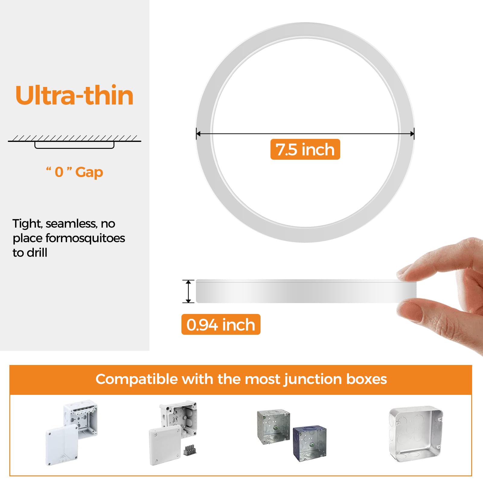 24Pack Led Flush Mount Ceiling Light Fixture, 3000K-4000K-6500K & 100W Equivalent Modern Kitchen Recessed Ceiling Lamp 15W 1500L