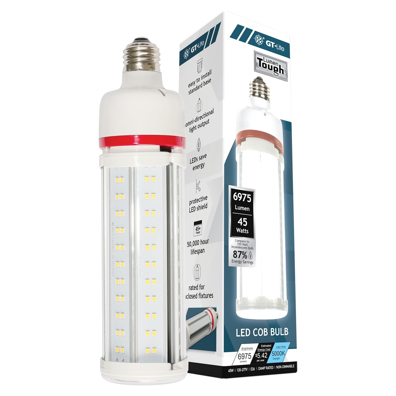 High-Lumen Led Bulbs, Energy Efficient, Easy To Install, Garage, Workshop, Basement (6,975 Lumen Led Bulb, 45W, High-Lumen High