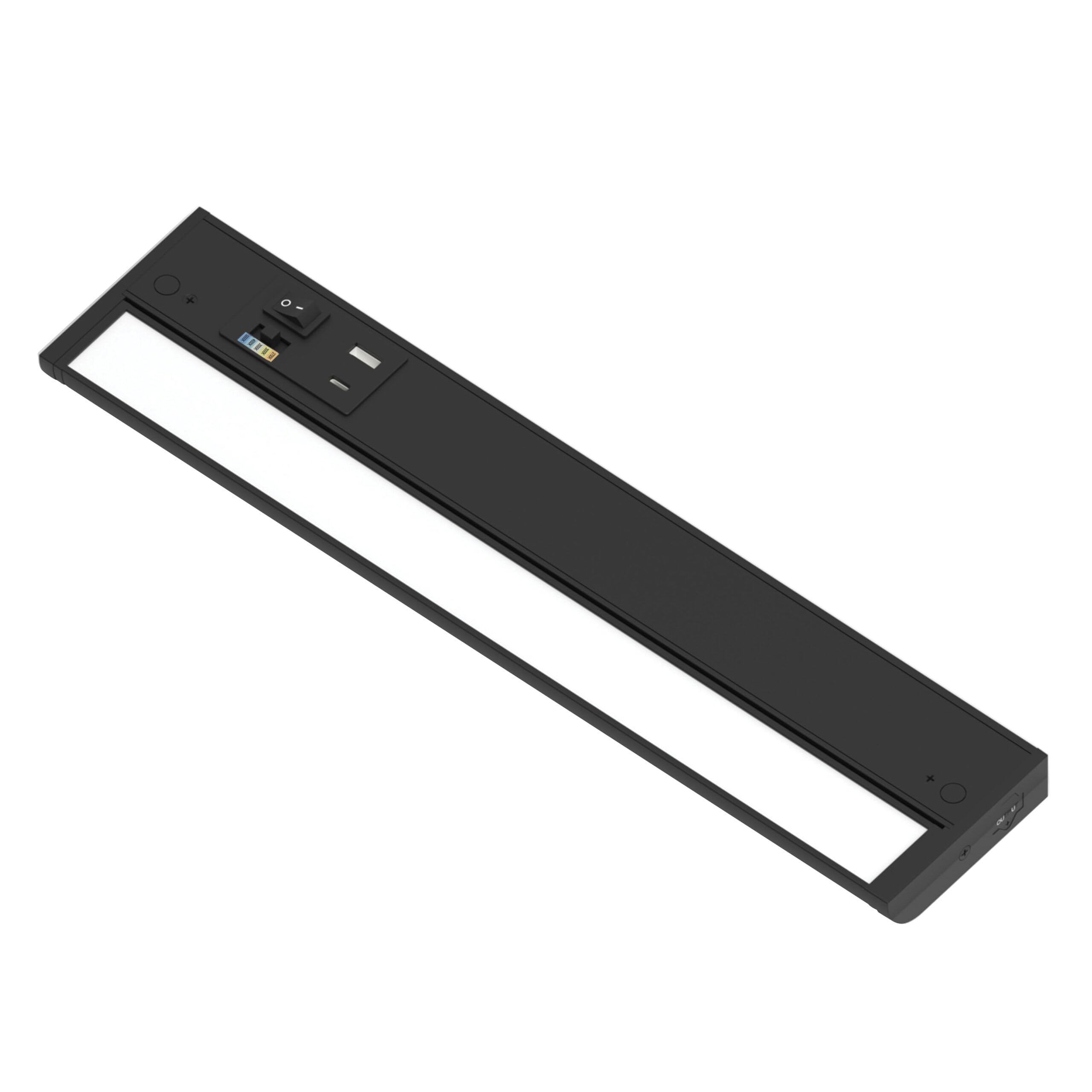 Nora Lighting NUDA-16TWB/USB LEDUR 120V Adjustable LEDUR Under Cabinet with Selectable CCT (27K/30K/35K/40K/50K), USB A + C Port