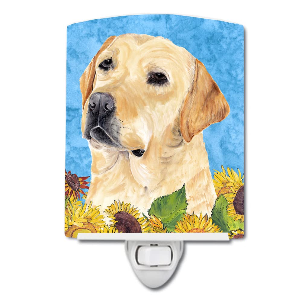 Carolines Treasures Ceramic Night Light, Labrador in Summer Flowers, UL-Certified, 6x4x3 inches, Model SC9056CNL, Multicolor