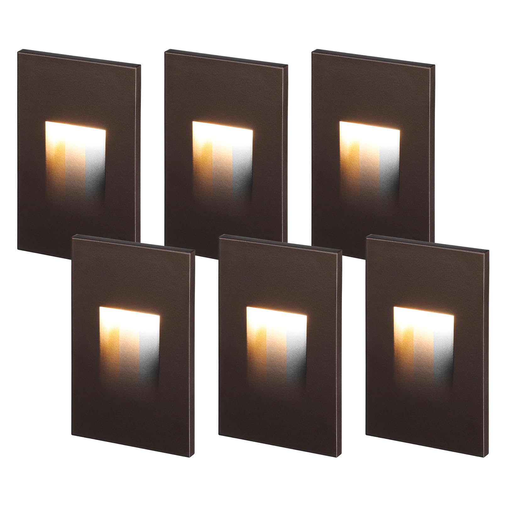 LEONLITE LED Step Lights, Dimmable 3.5W, 110lm, Aluminum, 3000K Warm White, 2.88 Inch, Bronze, Pack of 