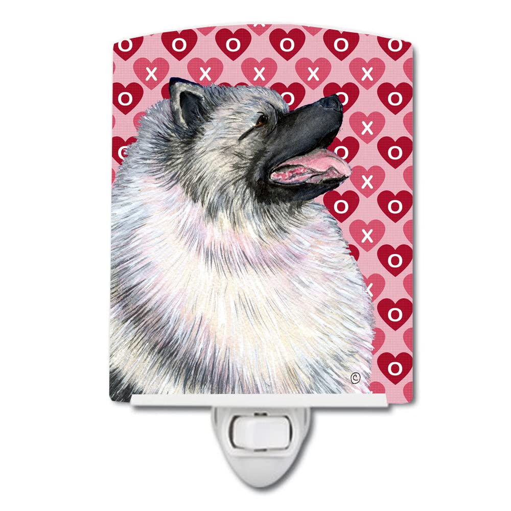 Carolines Treasures Ceramic Night Light, Keeshond Design, 6x4x3in, Model SS4488CNL, UL-Certified for Bedroom, Bathroom, Nursery
