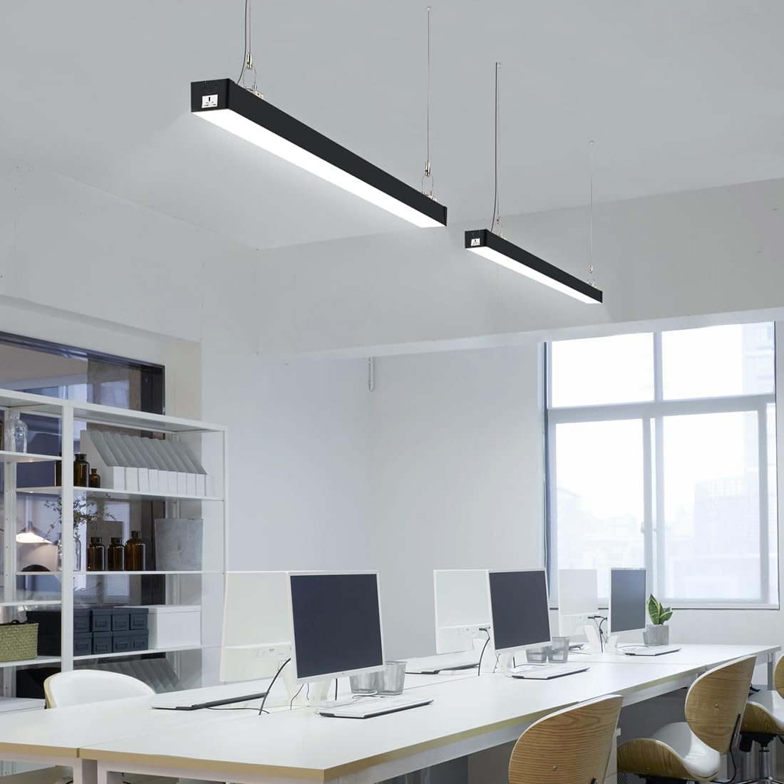 DAKASON 4FT Linkable LED Linear Light, 40W Dimmable Fixture, Black, Model LS-4B-50KFD, Perfect for Billiard Pool, Office &