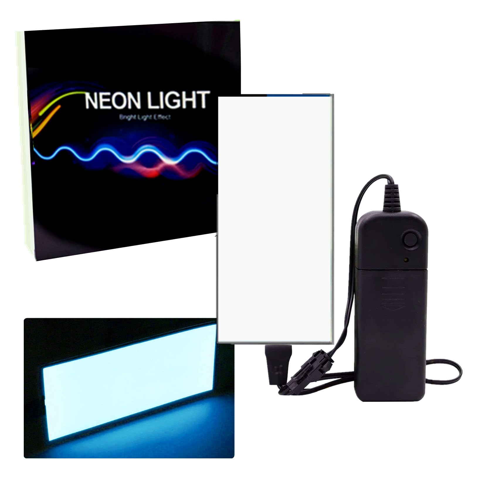 Flexible Led Panel,Electroluminescent Panel Sheet EL Tape Cuttable Soft for Mask Eye Cosplay Party Decor DIY-Continuous/Slow Fla