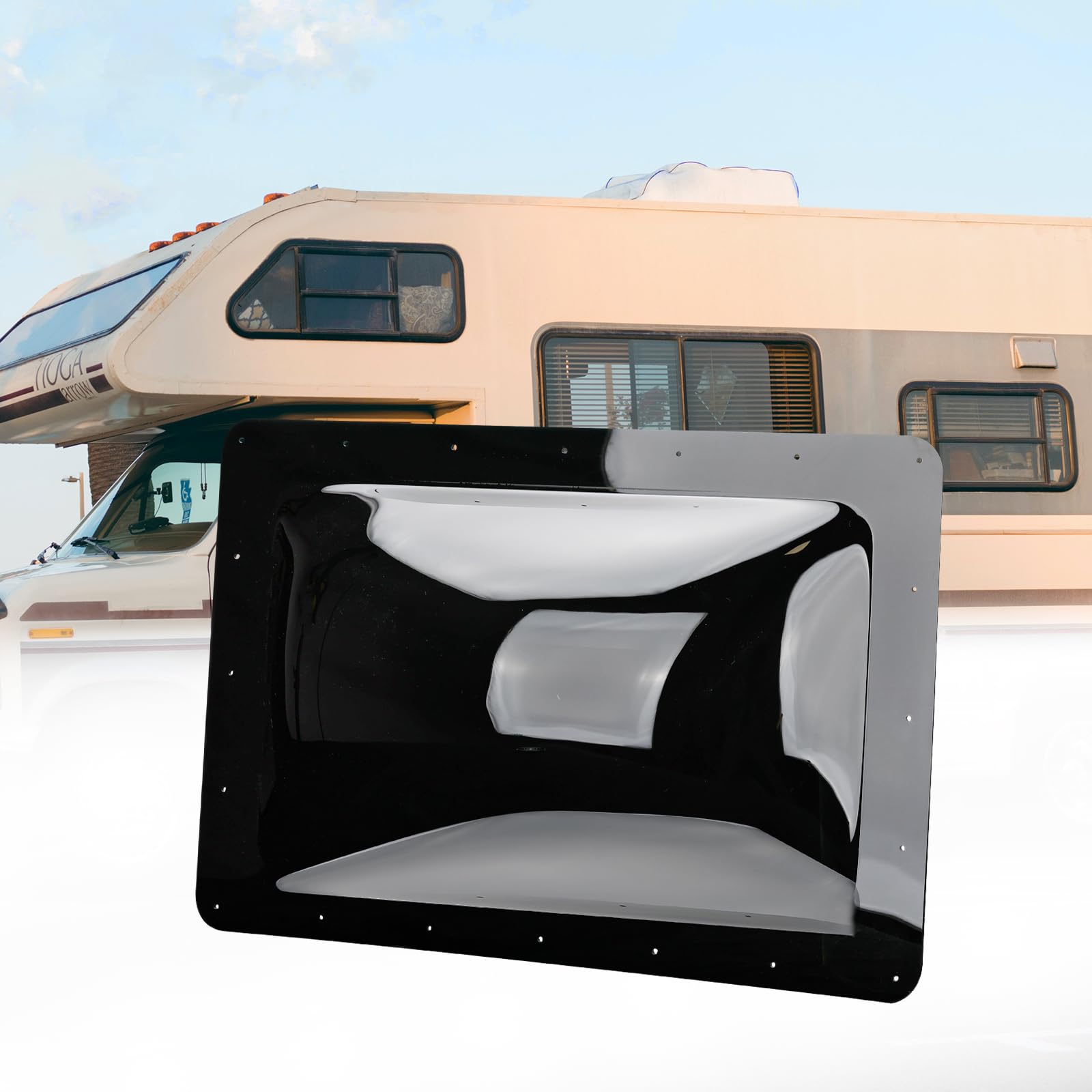 RVGUARD RV Skylight Replacement  18 x 26 Outer Dimension Skylight Fits All Standard 14 x 22 Openings  RV Skylight for Camper Trailer Fifth Wheel Truck  UV Resistant  Impact Resistant  Black