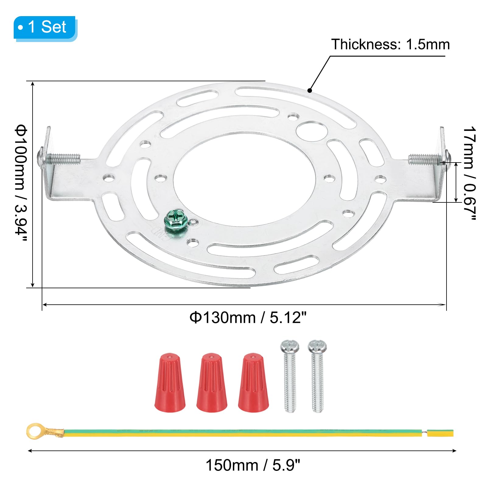 Patikil 130Mm (5.1'') Universal Light Fixture Mounting Bracket Kit, Light Crossbar Round Ceiling Plate With Screw For Wall Light
