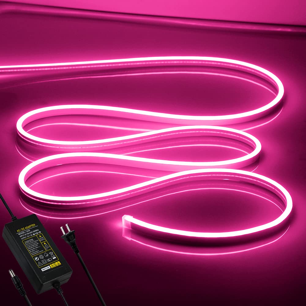 OWOFYDR LED Neon Light Strip 16.4FT/5M- Bright, Non-Glaring & Waterproof Neon Rope Lights for Indoor & Outdoor Decor,?Power Adap
