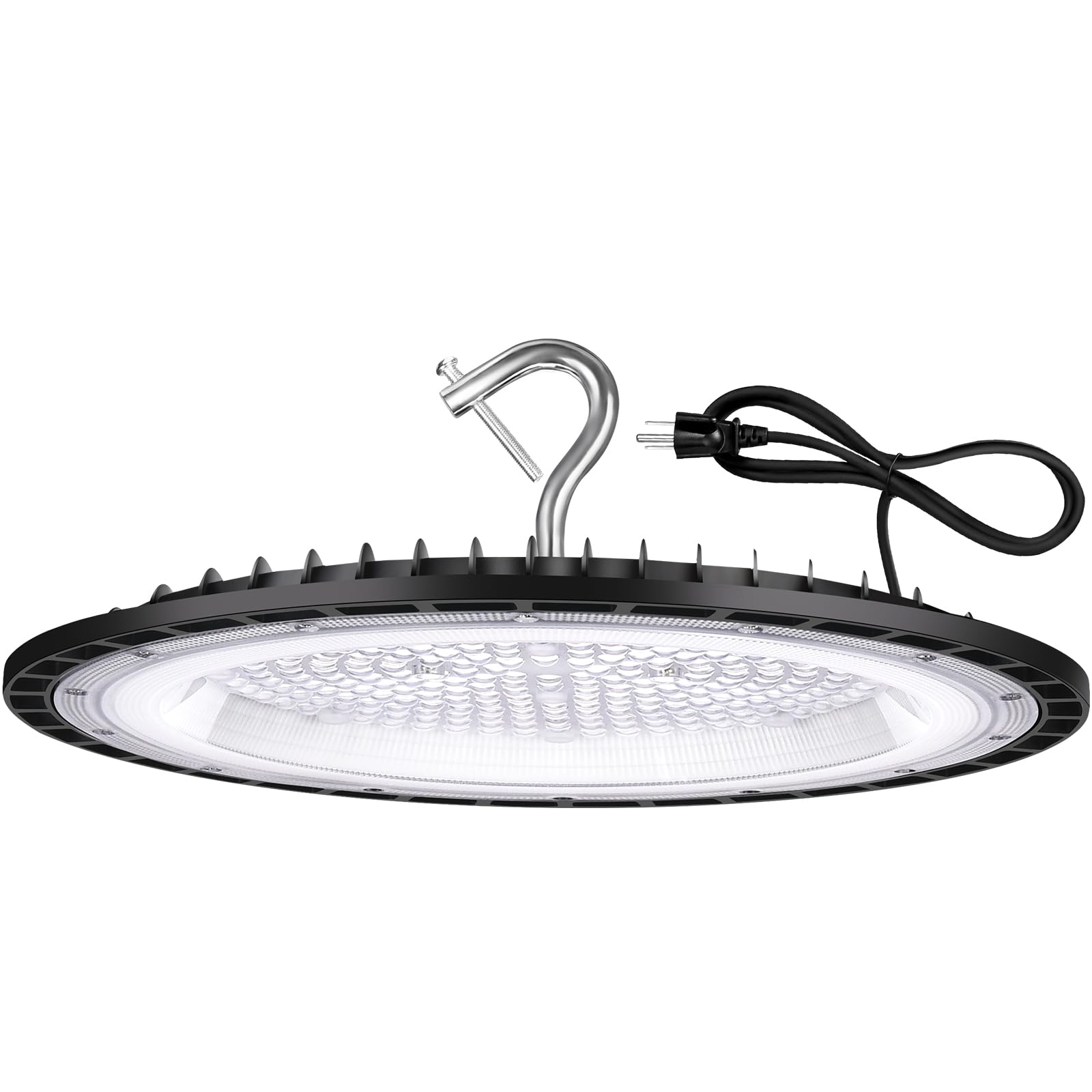 Yanycn 300W Ufo Led High Bay Light 120Vac 5000K Daylight Commercial Shop Bay Lighting Fixture 45000Lm [1300W Mh/Hps Equiv.] Us Plug Area Lighting For Warehouse/Barn/Gym/Factory/Workshop