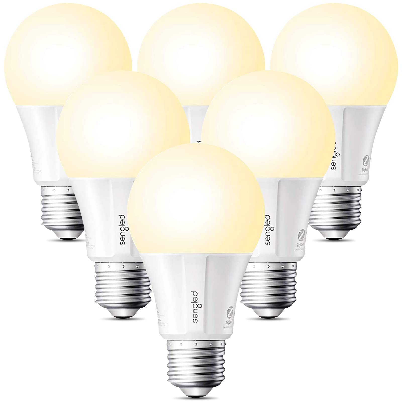 Sengled Zigbee Smart Light Bulbs, Soft White A19, 60W Eqv, 6 Count, Model E11-G13, Works with SmartThings and Echo