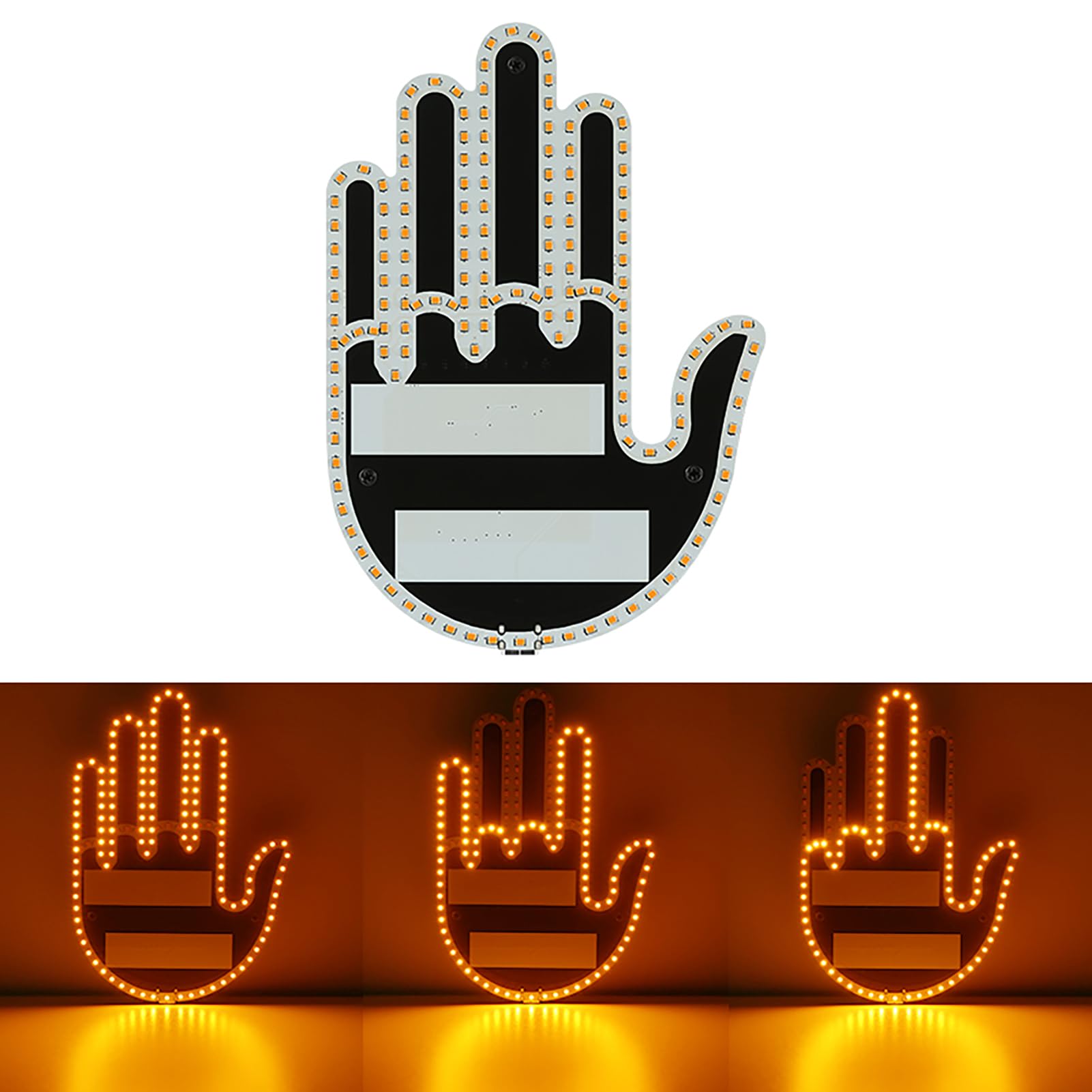 Jackehla Gesture Light Wacky Warning LED Finger Lights for Car Rear Luggage Compartment Funny Multi-Functional Warning Reminder