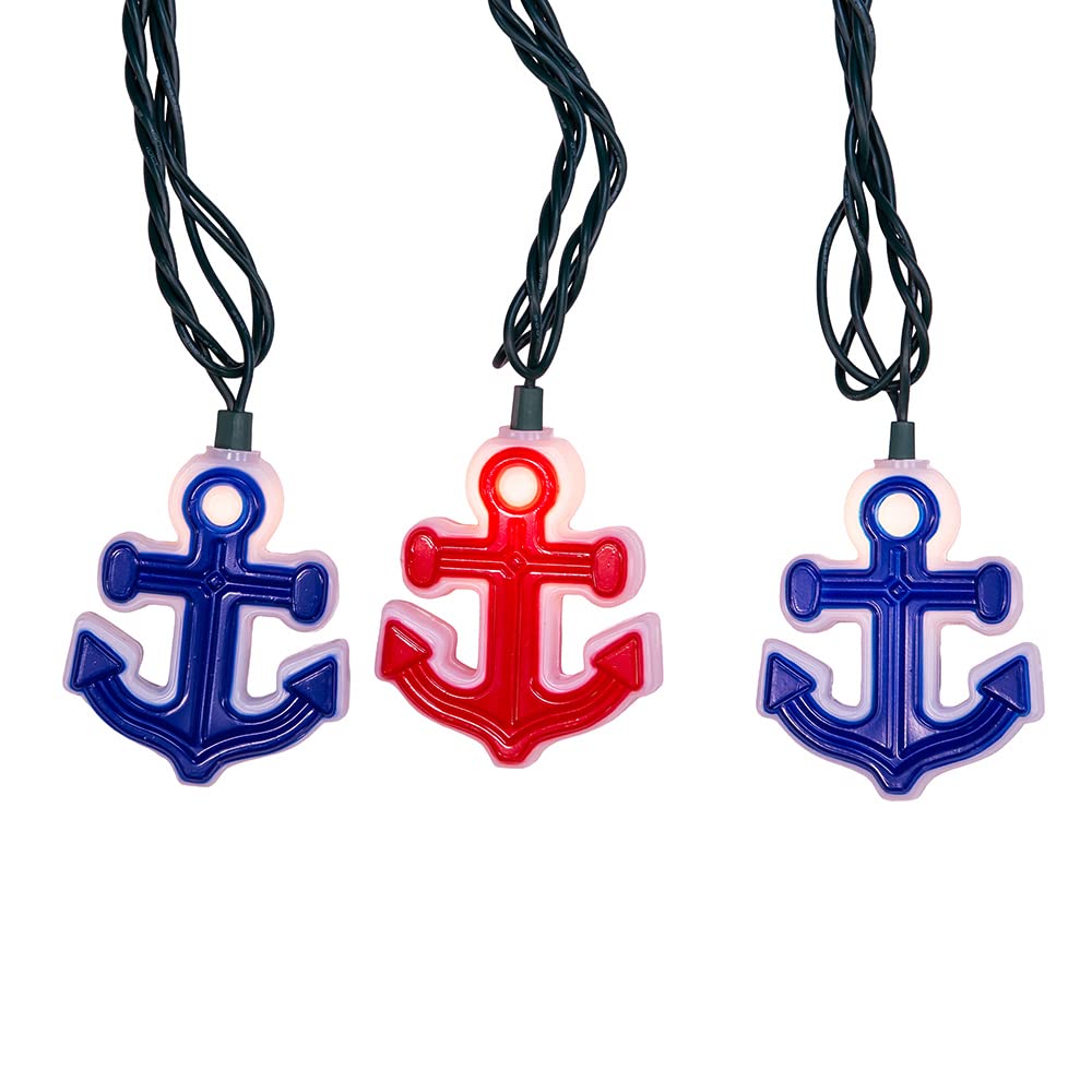 Kurt S. Adler Ul 10 Red And Blue Anchor Light Set, 144-Inches