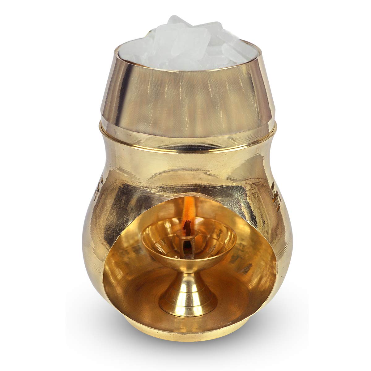 Crystu Vastu/Feng Shui Brass Aroma Incense Burner Camphor Lamp Aroma Lamp Oil Diffuser Oil Burner with Brass Diya