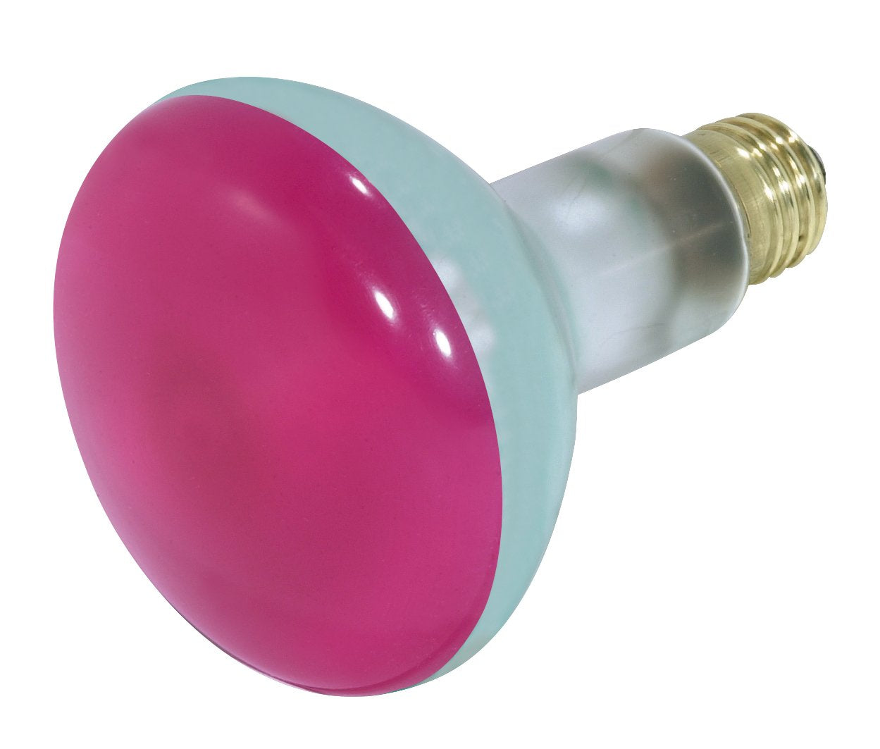 Satco 75BR30/PK Incandescent Reflector, 75W E26 BR30, Pink Bulb
