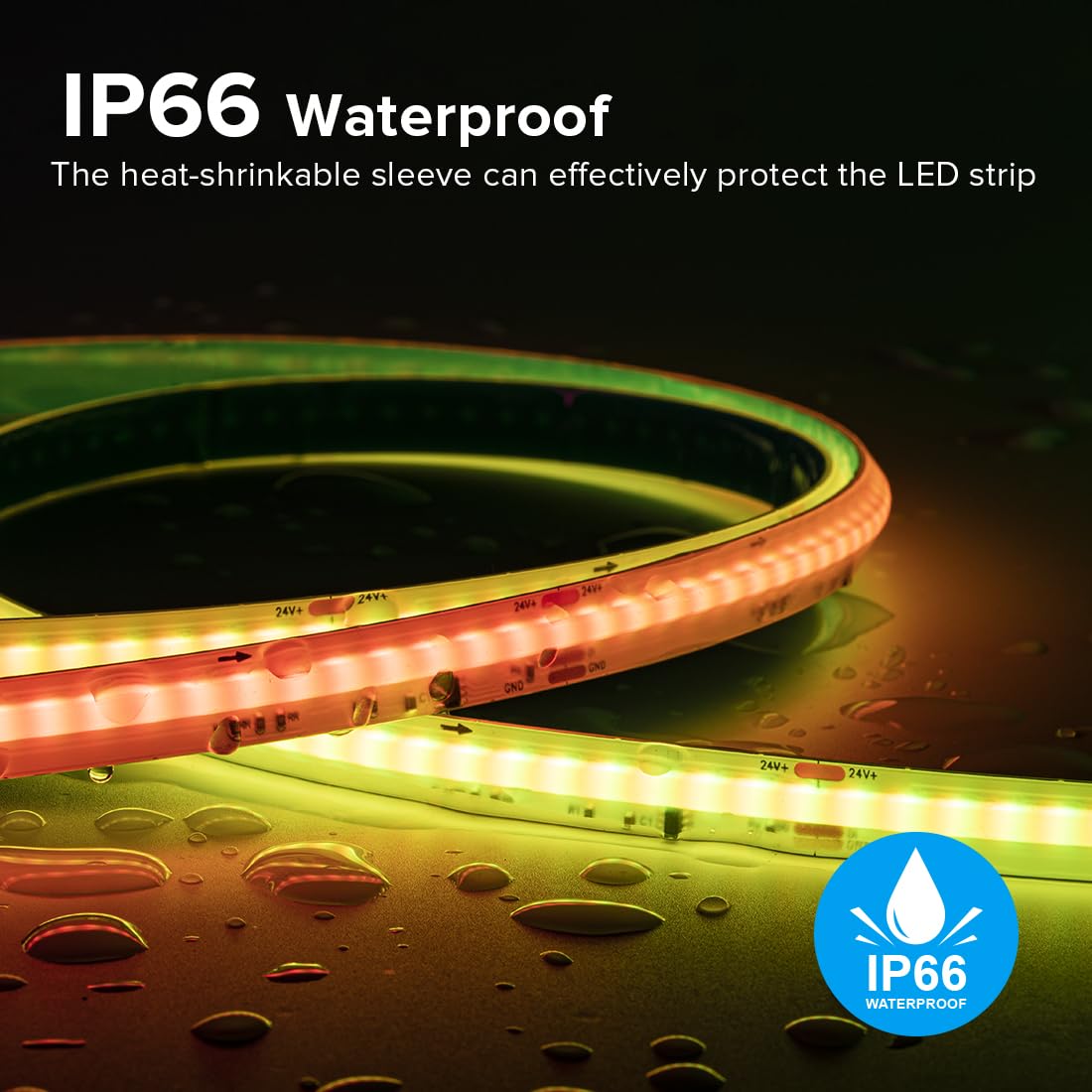Btf-Lighting Fcob Ip66 Cob Led Strip Ws2814 Ic Rgbw 4000K 2X16.4Ft Total 32.8Ft 784Led/M Dc24V Flexible High Density Light 10Mm Width For Indoor Decor(No Adapter Or Controller)