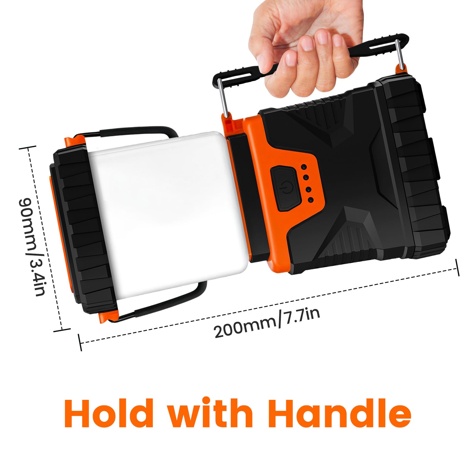 Xynover LED Camping Lantern 1000LM Rechargeable IP44 Waterproof 2-Pack Orange