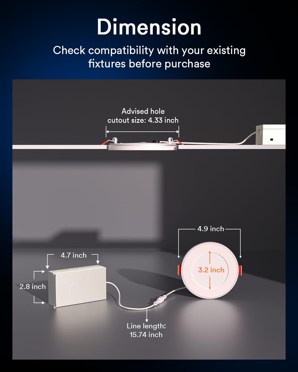 Lumary RGBAI Smart Recessed Lighting, 9W 780LM, 4 Inch Canless Wafer Downlight, WiFi, Metal, Works with Alexa/Google Assistant/Siri