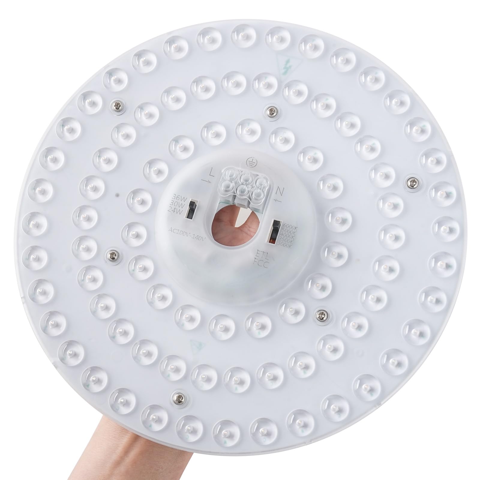 HAOLEDI 9" 36W LED Ceiling Fan Light Retrofit Kit, 5CCT Adjustable 3000K-6000K, 4300LM, Model LD0-48W