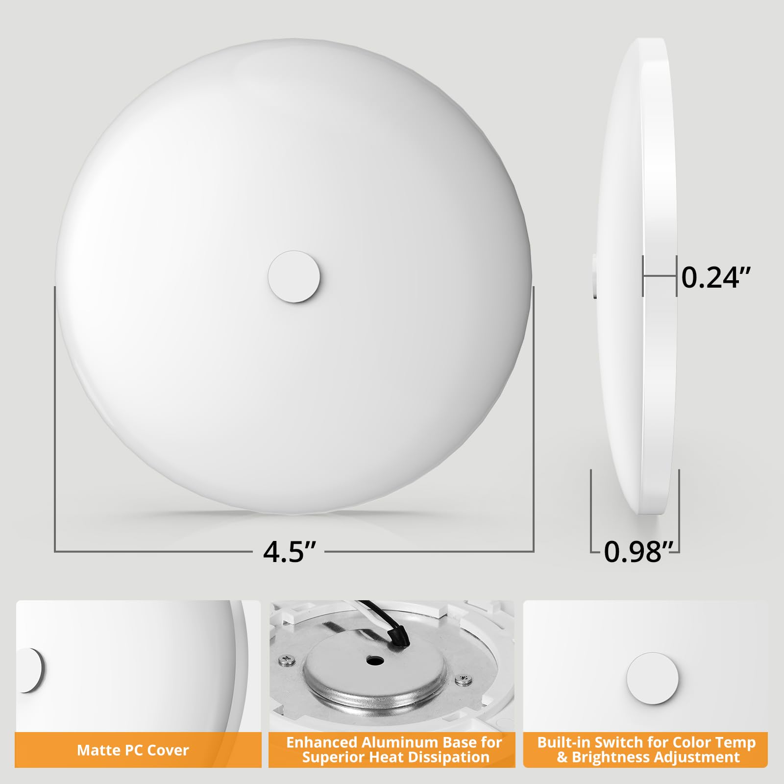 Gzv Rv Lights Interior, 12V Rv Led Lights Interior, 4.5 Rv Led Ceiling Puck Lights Interior 12V, 3 Color Rv Accessories For Insi