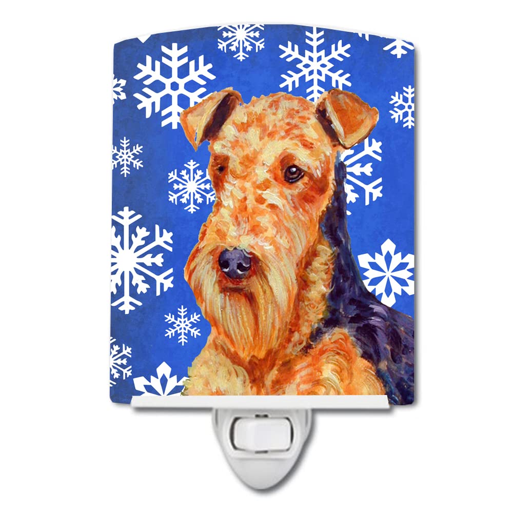 Carolines Treasures Night Light, Ceramic, 6x4x3in, Airedale Terrier, Model LH9291CNL, UL-Certified for Bedroom, Bathroom, Nursery, Kitchen