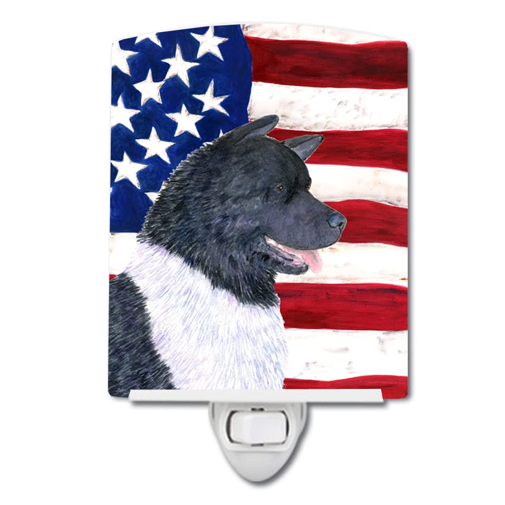 Carolines Treasures Ceramic Night Light, USA American Flag, 6x4x3in, UL-Certified, Multicolor, Model SS4005CNL