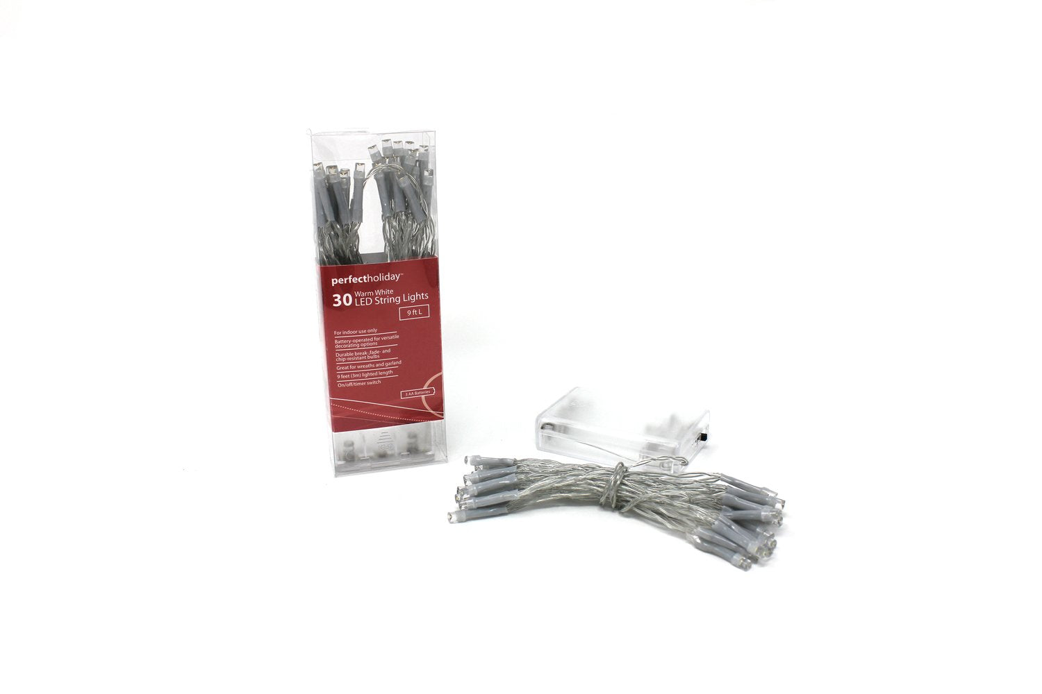 Perfect Holiday LED Battery Operated Lights, 3 Meter, White, Model 600087.0