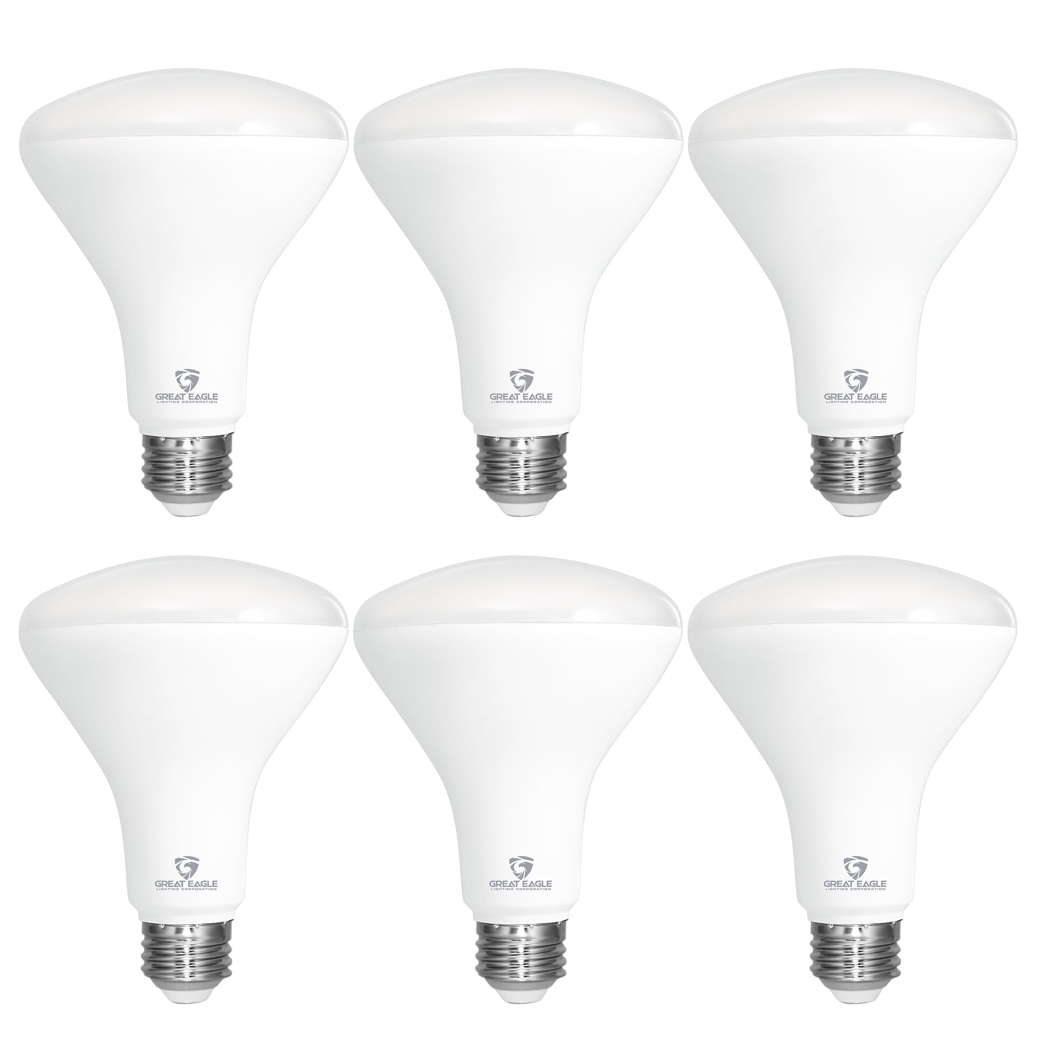 Great Eagle Lighting Corporation Led Br30 Light Bulb  75W=9.5W  Dimmable 850 Lumens  4000K Cool White  High Cri 90+  Ul Listed - 6 Pack