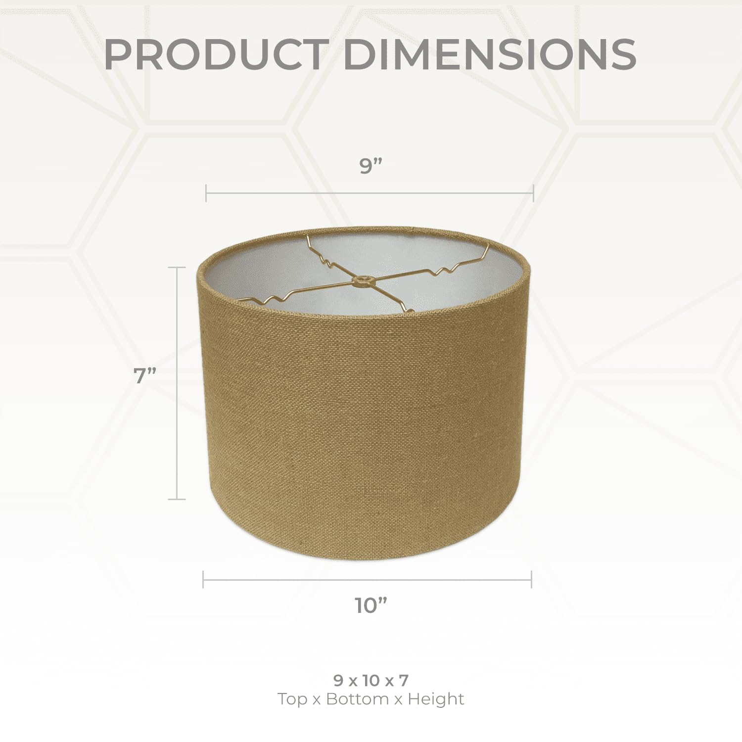 Royal Designs, Inc. Shallow Drum Lamp Shade 9x10x7 Burlap Model HB-610-10BL