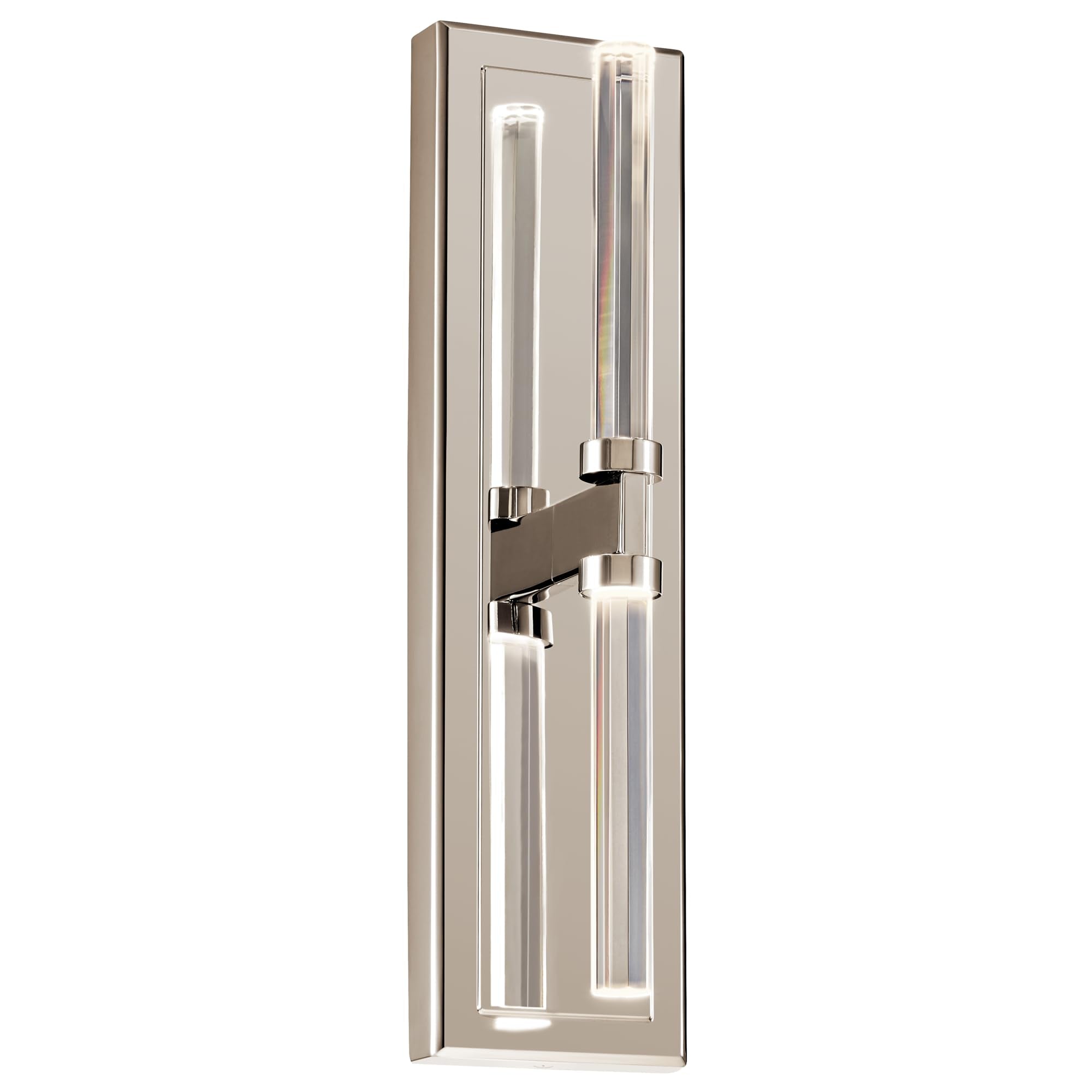 Kichler Sycara 2-Light LED Wall Sconce with Faceted Crystal in Polished Nickel, for Kitchen, Dining Room, Foyer, or Hallway (19 