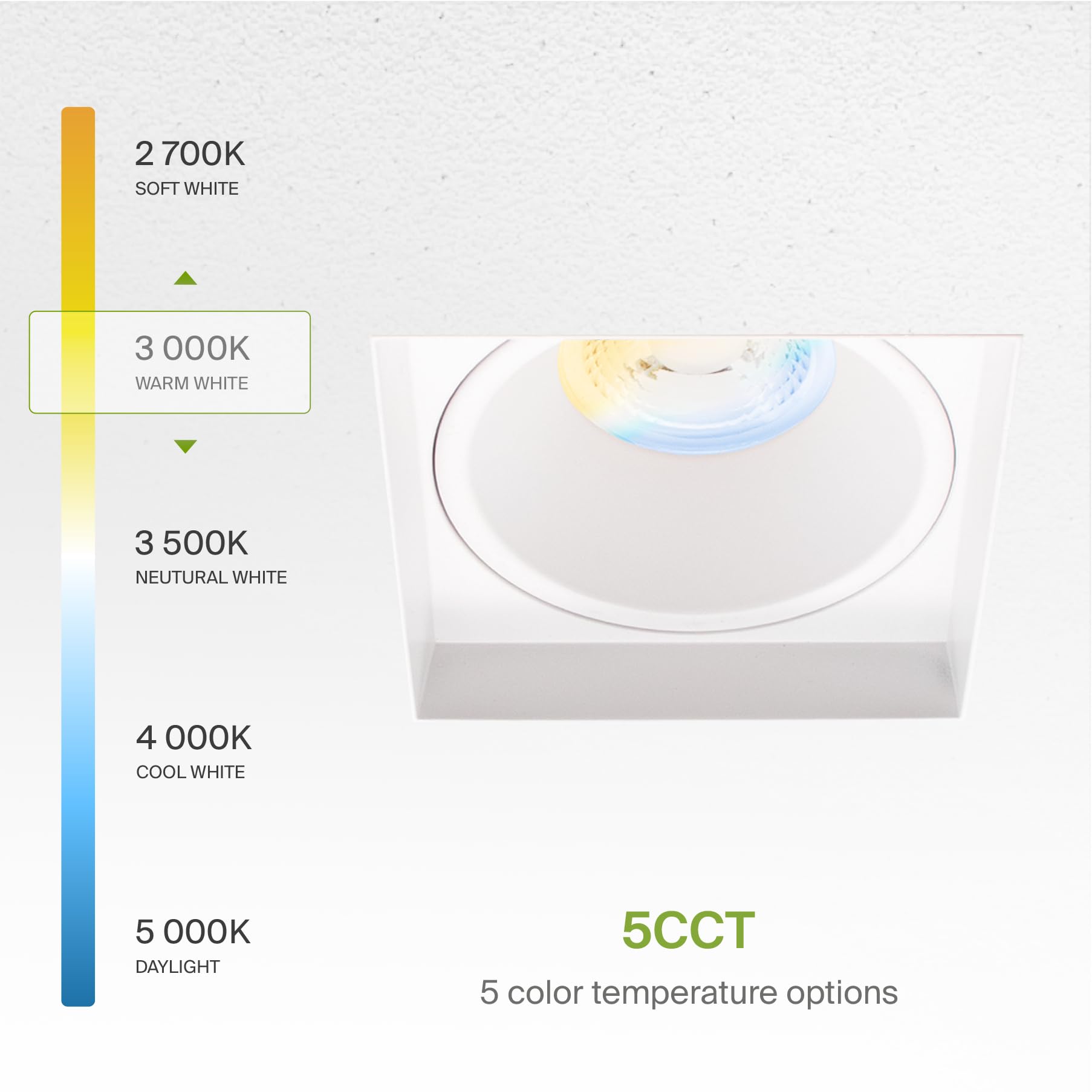 Asd Trimless 2 Inch Led Recessed Lighting, 8W 120V Square Led Downlight, Canless Dimmable Led Downlights For Ceiling With J-Box,