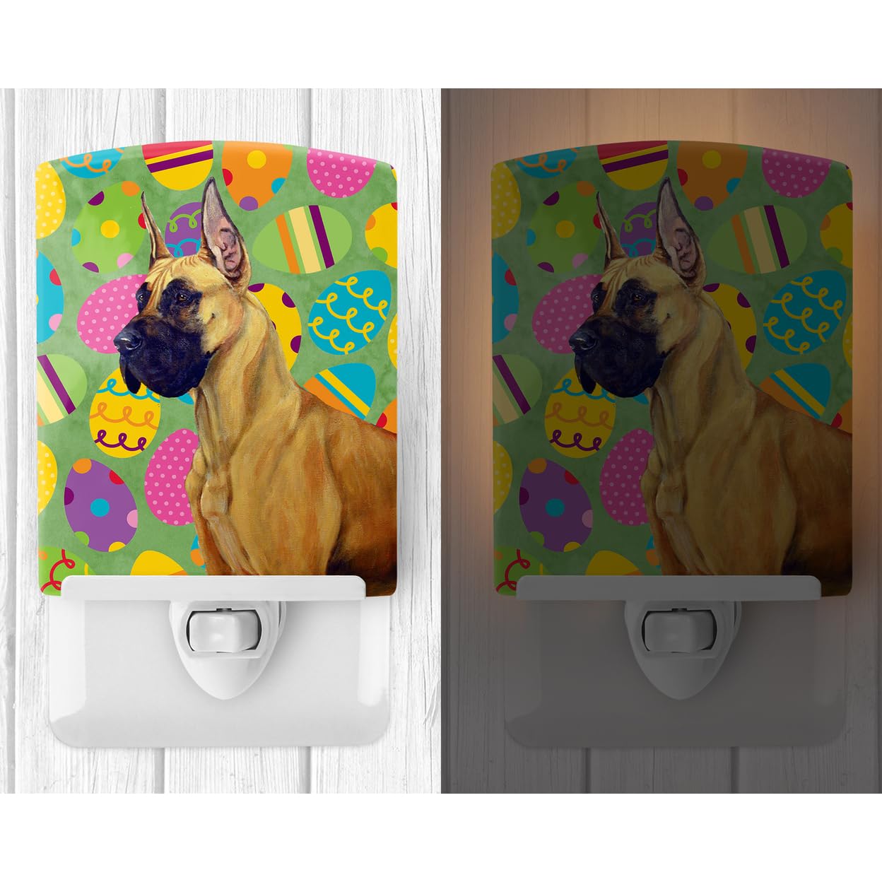 Carolines Treasures Great Dane Ceramic Night Light, UL-Certified, 6x4x3in, Multicolor, Model LH9400CNL
