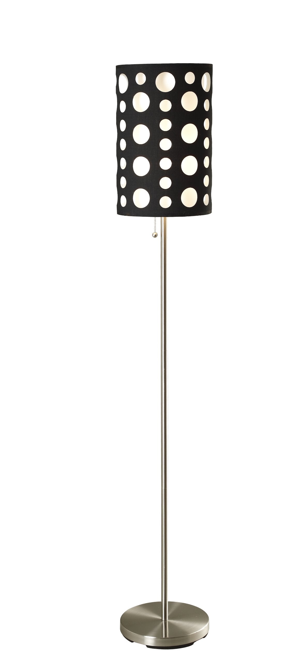 Ore International Modern Retro Floor Lamp, Black/White, 66&quot; Metal Design