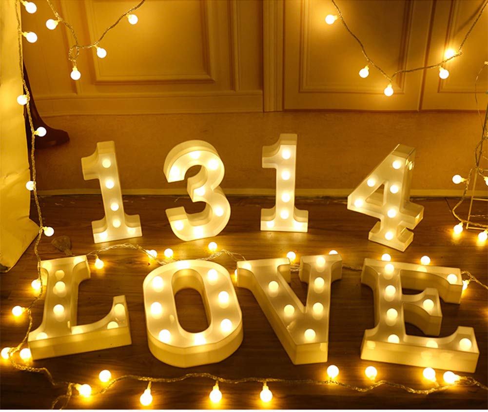 MUMUXI Light Up Letters and Numbers | Battery Powered | For Weddings, Birthdays, Parties | Large | Color 3 | Made of ABS