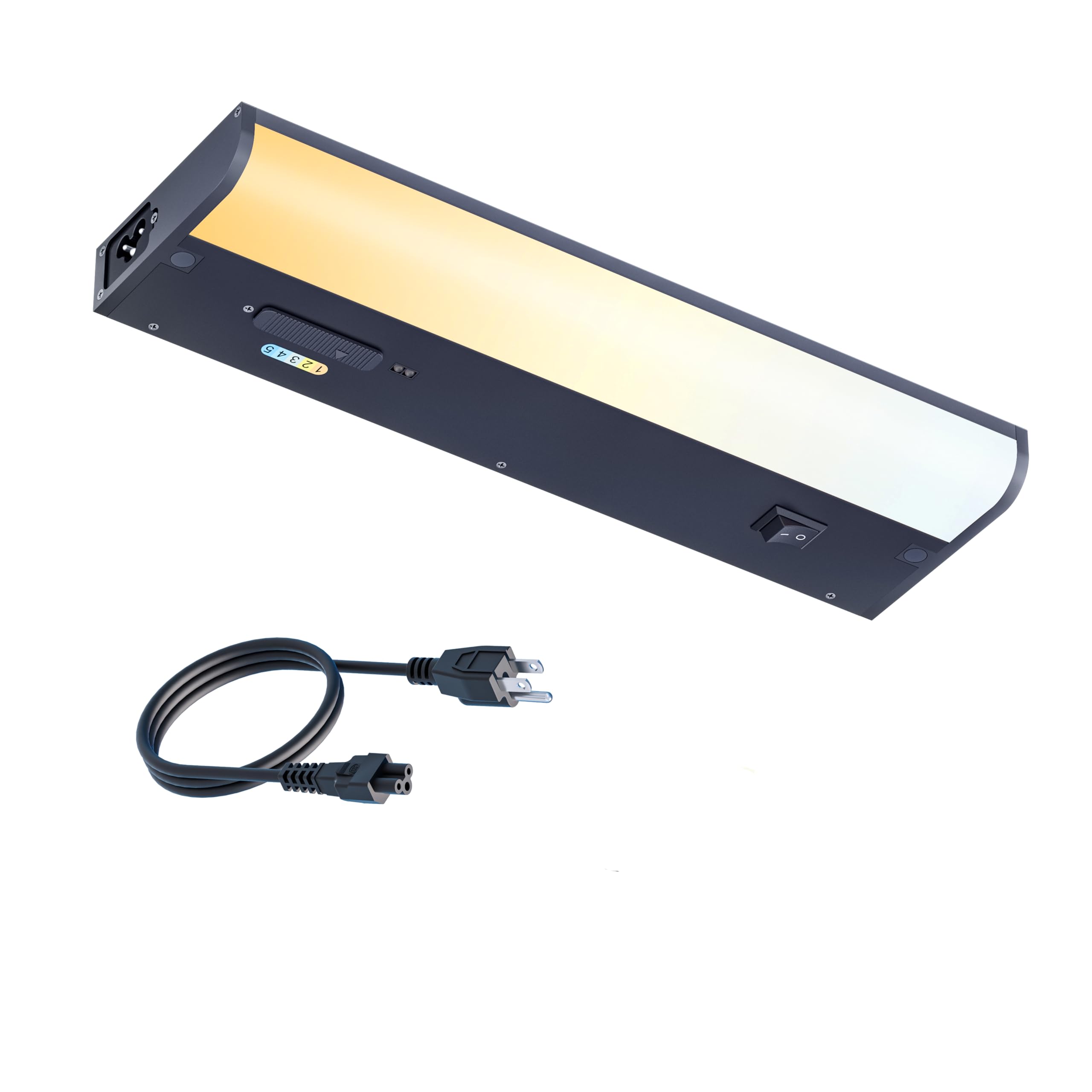 Hand Wave Motion Sensor Under Cabinet Lighting Plug in or Hardwired, 12 Inch Black 120V 5CCT Color Selectable Under Counter Ligh