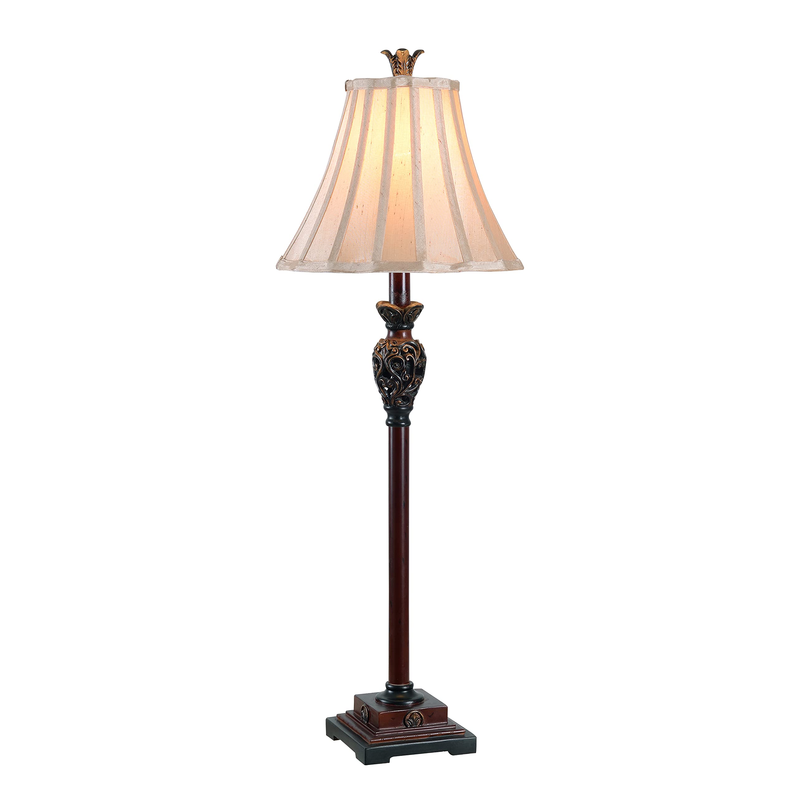 Kenroy Home 20182GR Iron Lace Buffet Lamp with Golden Ruby Finish, Classic Style, 32 Height, 11 Width, 11 Depth