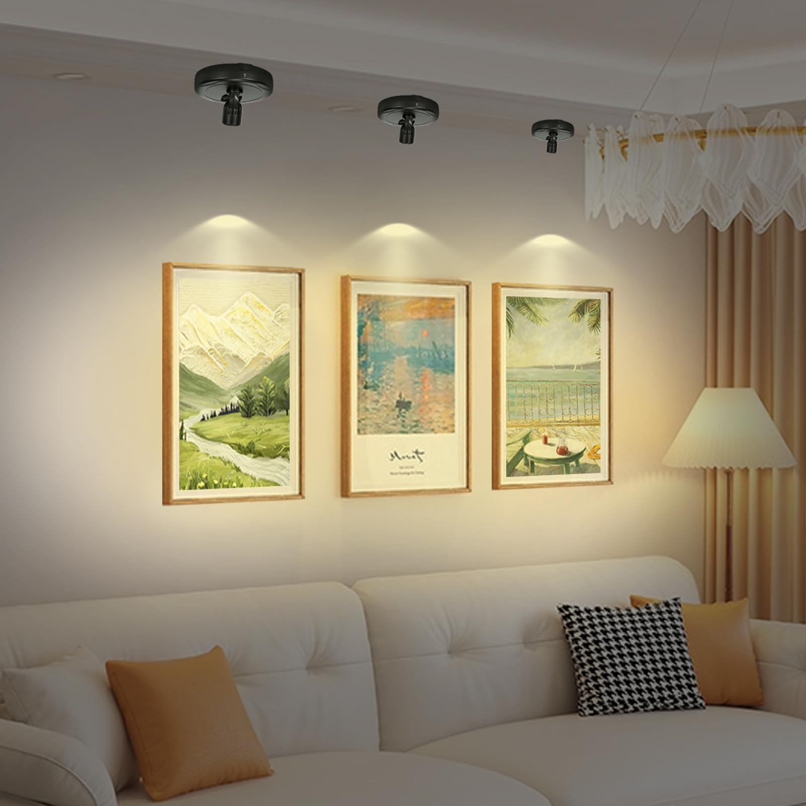 Kanesiki Cordless Spotlight Battery Operated, Indoor Plant Light, Led Display Puck Lights, Dimmable Accent Lighting With Remote,