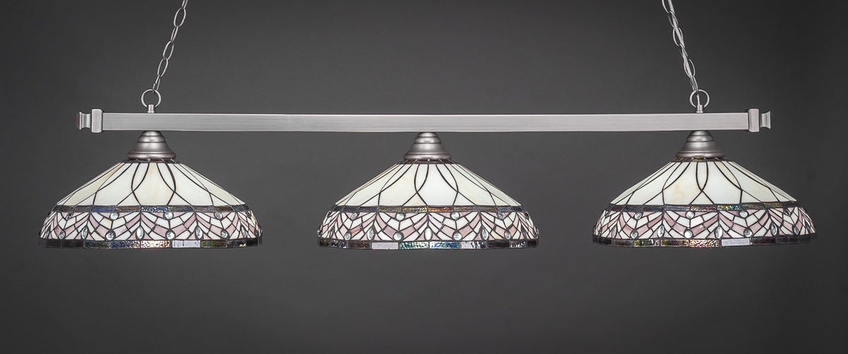 Square 3 Light Island in Brushed Nickel (803-BN-948)