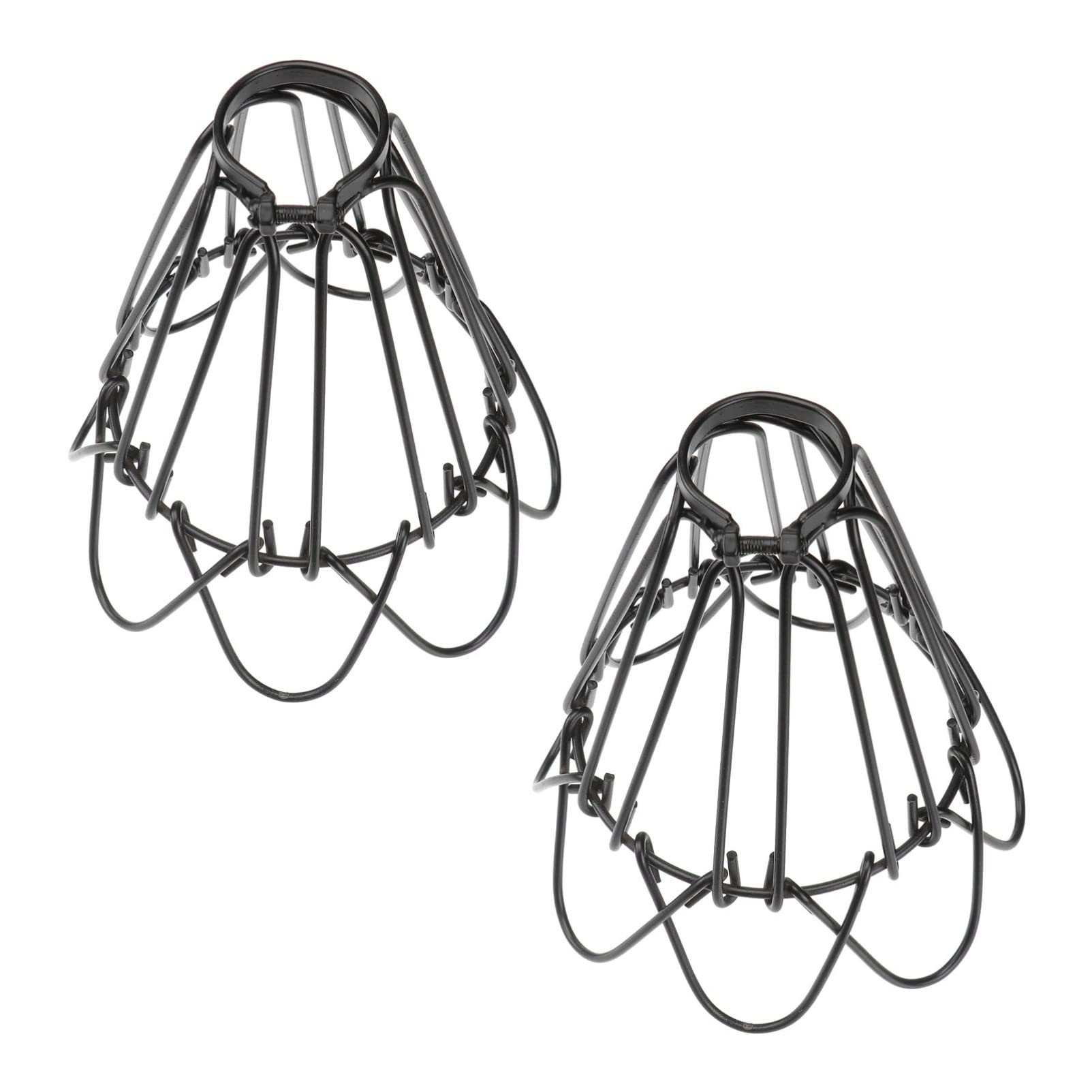 SOLUSTRE 2pcs Rustic Iron Art Lampshade Deformed Flower Petals Chandelier Light Cage Vintage Style Decorative Fixture for Home L