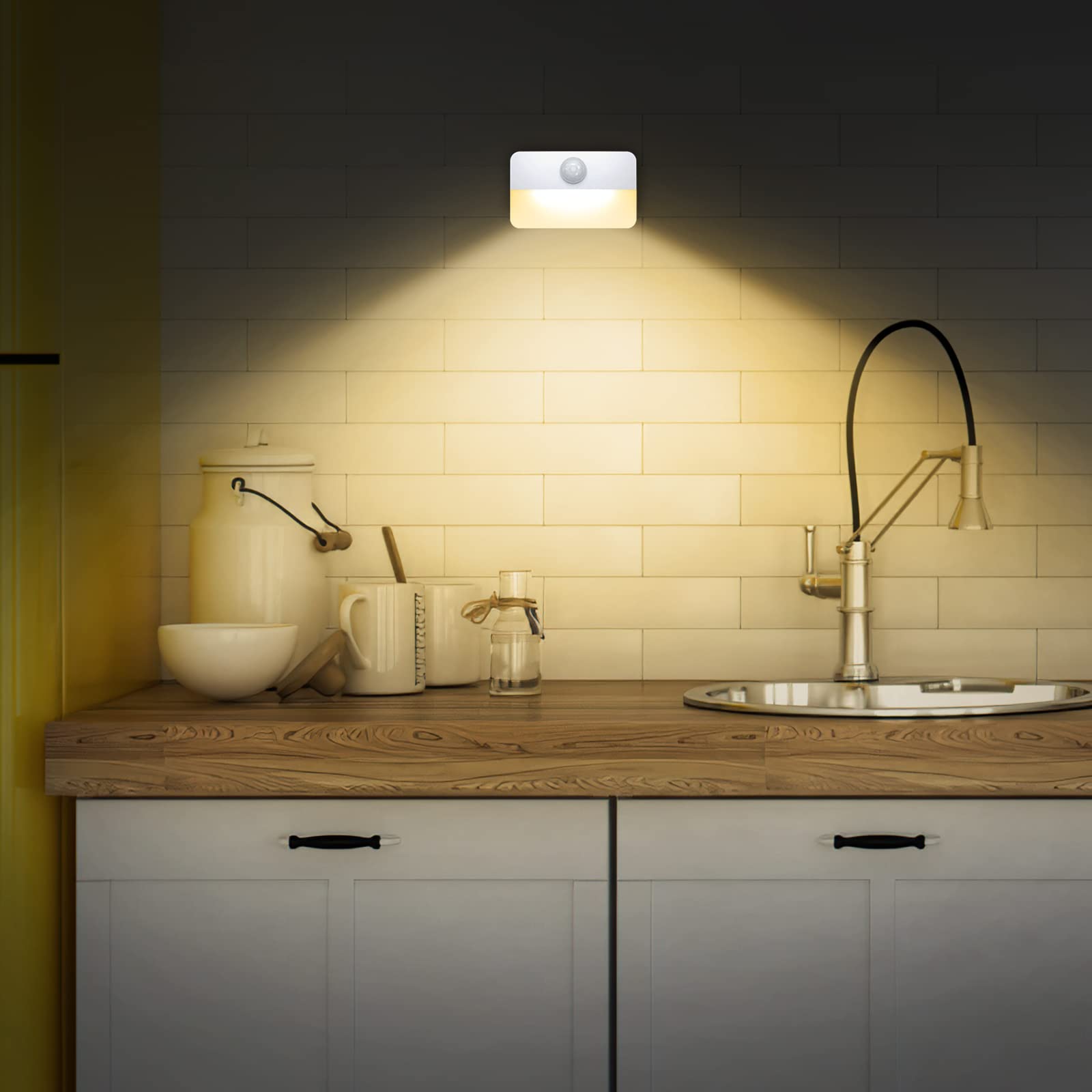 Amir Newest Mini Motion Sensor Light, Cordless Battery-Powered Led Night Light, Wall Light, Closet Lights, Safe Lights For Stair