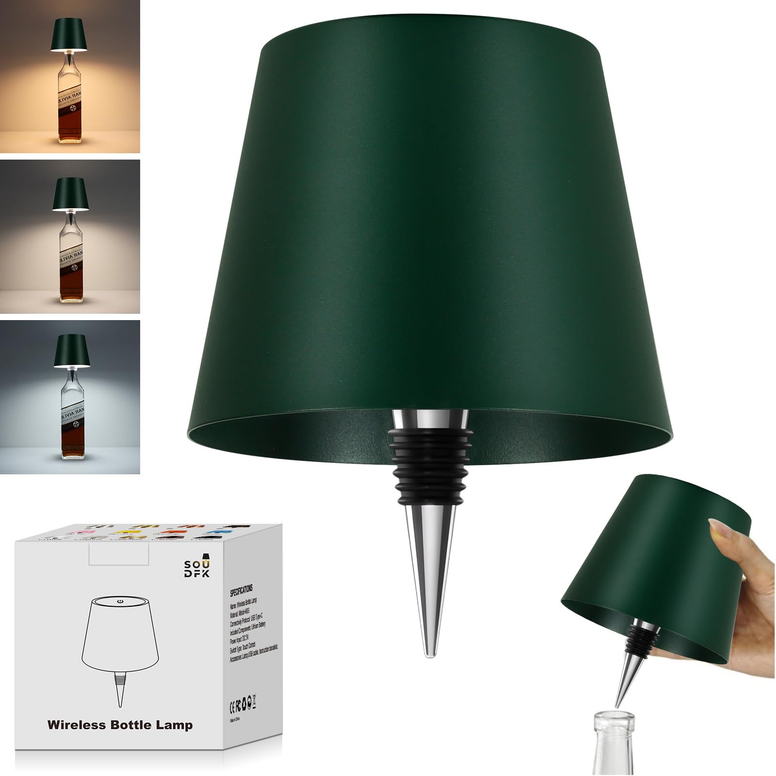 Mebaraul 3600Mah Wine Bottle Lamp, 2025 New 3 Color Rechargeable Wireless Bottle Lamp For Liquor Bottles With Touch Dimming For 