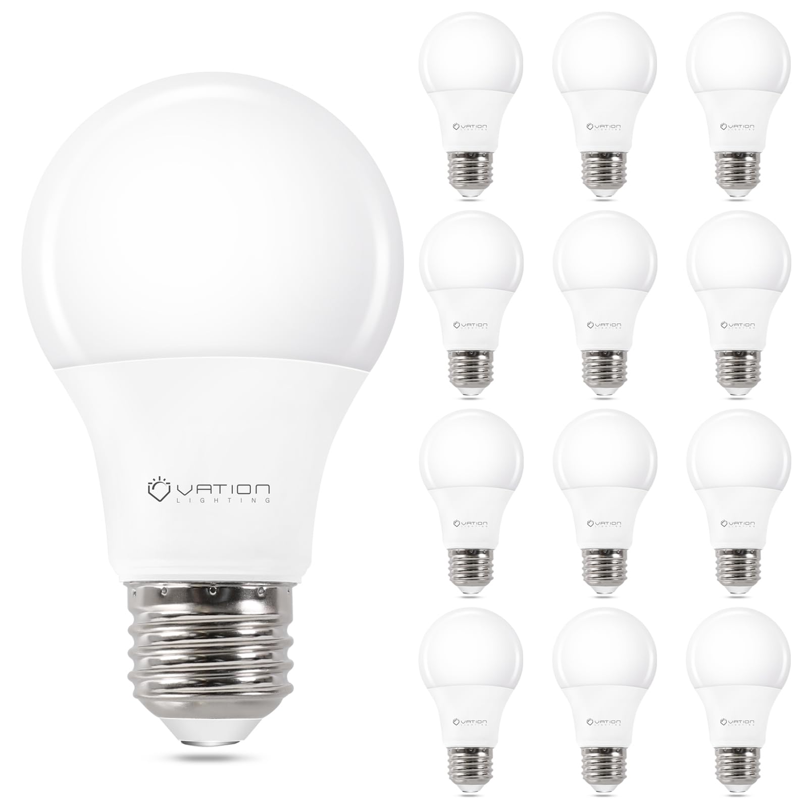 Vation Lighting A19 Led Light Bulbs 60W Softwhite 2700K, 8.5Watt Efficient, 60 Watt Equivalent, 800 Lumens, E26 Medium Base, Non