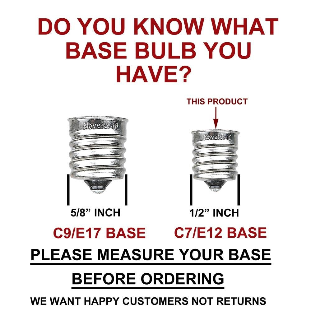 Novelty Lights 5 Pack C7 Outdoor Christmas Replacement Bulbs, Clear, C7/E12 Candelabra Base, 5 Watt