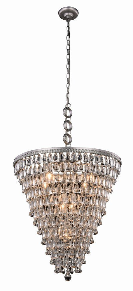 Elegant Lighting Nordic Collection Pendant Lamp 7-Light D24in H26in Clear Crystal Model 1219D24AS/RC