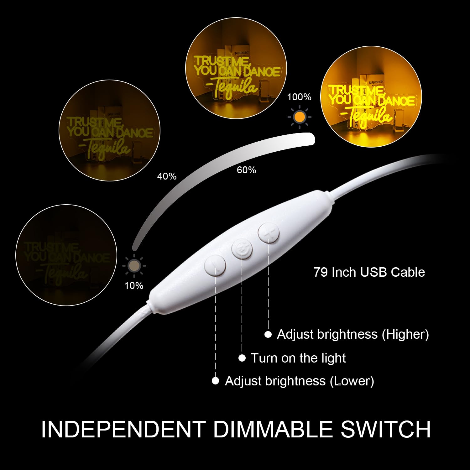 Dreamfort Trust Me You Can Dance Tequila Neon Sign Yellow Letter Neon Lights Vibrant Orange Neon Bar Signs For Wall Decor Usb Light Up Sign For Home Bar Man Cave Party Club Restaurant