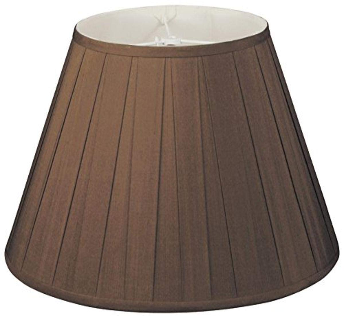 Royal Designs Wide Pleat Empire Designer Lamp Shade  Chocolate  7.5 x 14 x 9