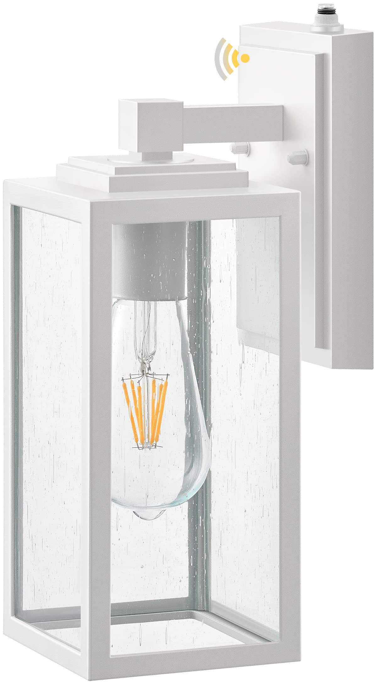 VIANIS Outside Lights for House Wall Mount  White Dusk to Dawn Outdoor Lighting Fixtures  Waterproof Anti-Rust Aluminum Porch Lights with Tempered Seed Glass  Modern Outdoor Wall Lantern for Garage