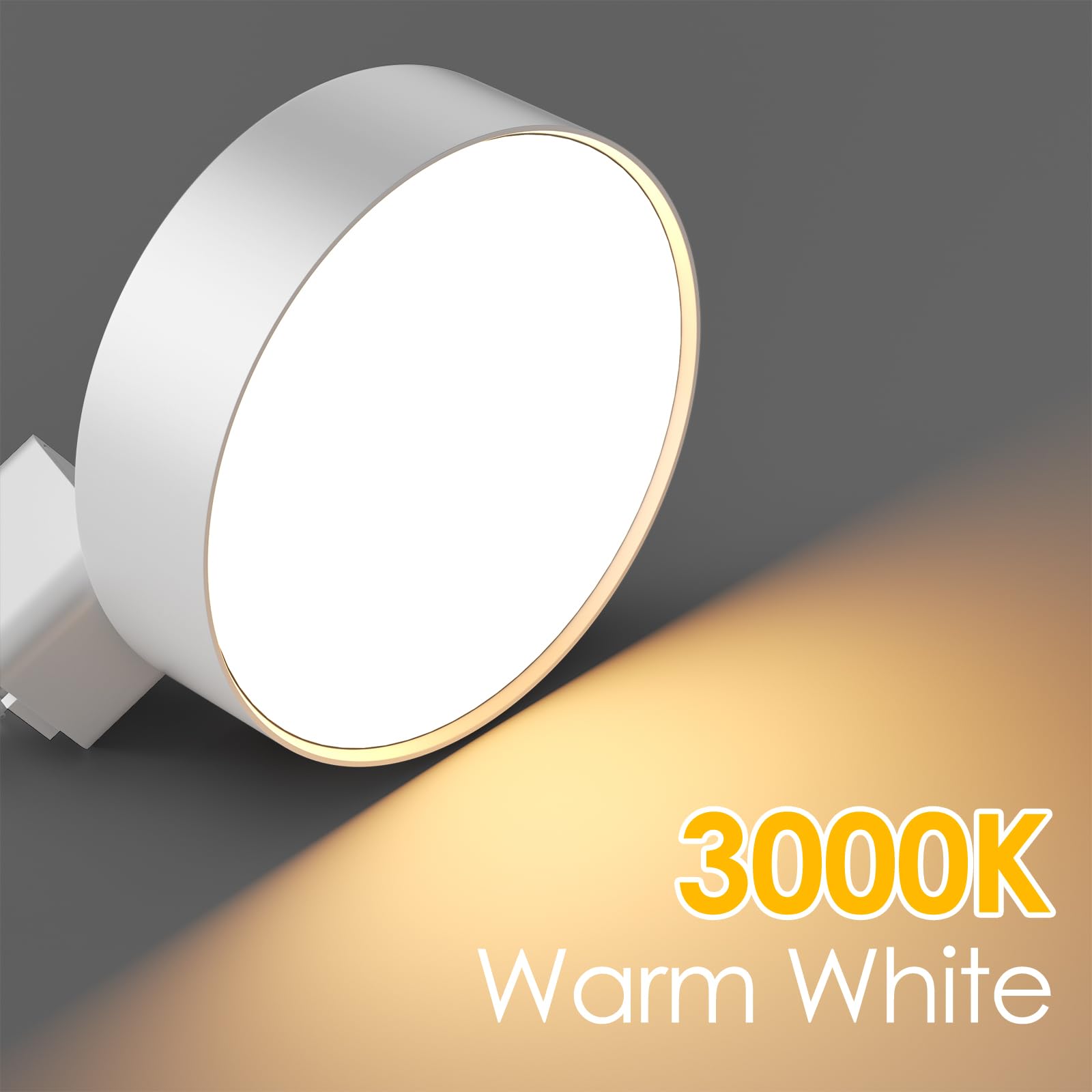TuyuBEE Dimmable LED Track Lighting Heads, 12W 1000lm, Flicker Free, H Type, 4 Pack, White, Aluminum, Model T-TLBU12