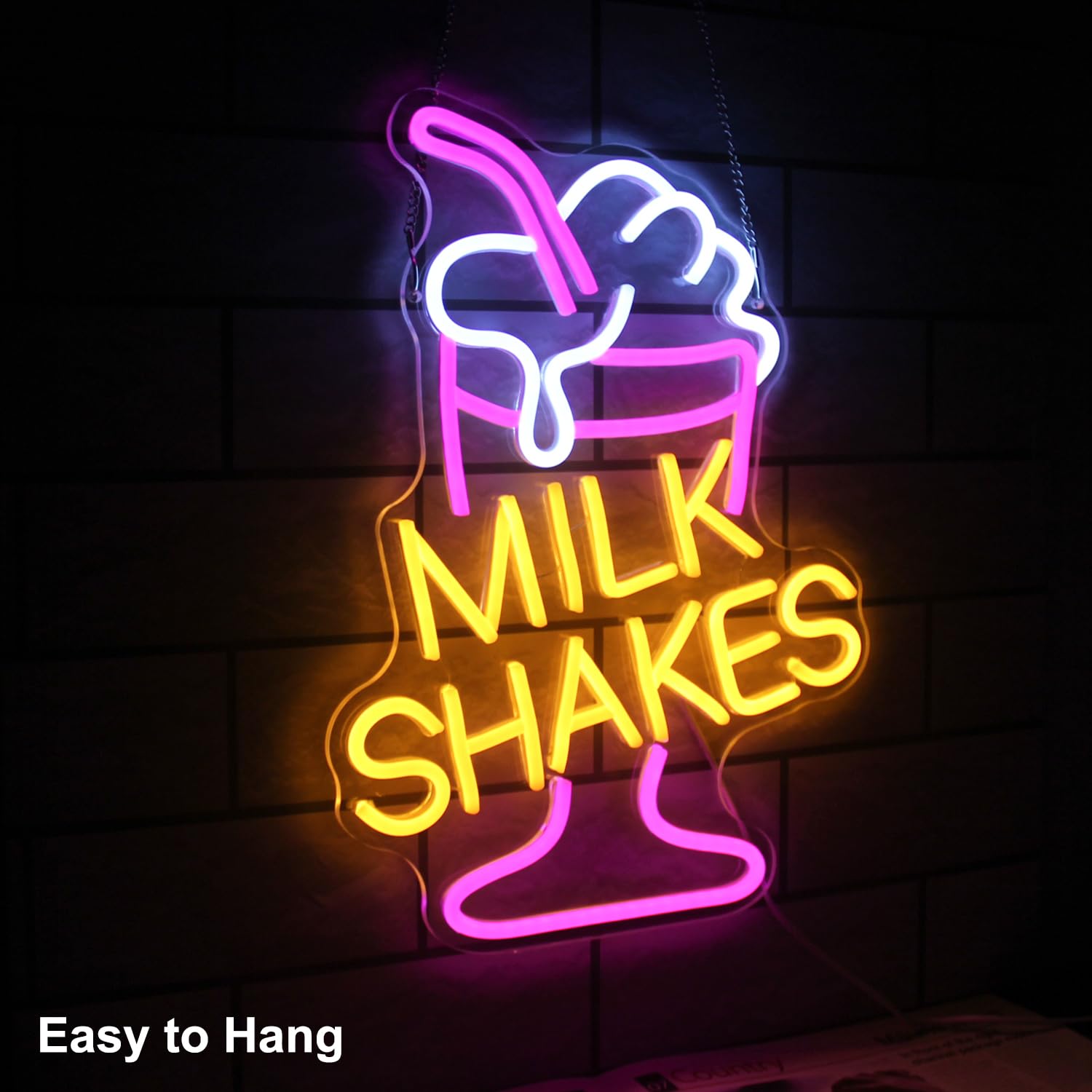 Milk Shakes Neon Signs Ice Cream Neon Sign Milk Tea Led Neon Light Frozen Yogurt Neon Signs For Wall Food Drink Restaurant Light