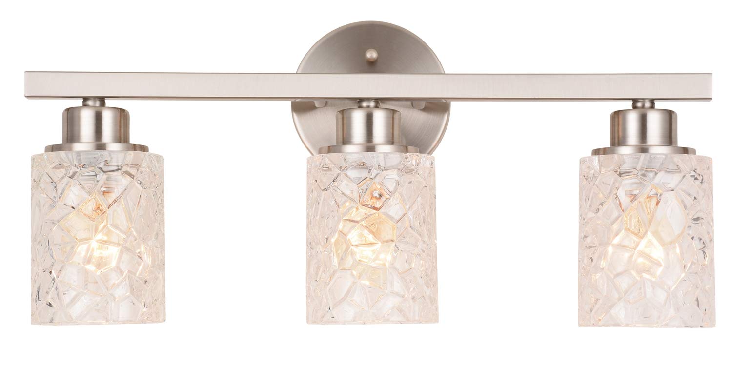 ALICE HOUSE 20.5in Vanity Lights, 3 Light Wall Lighting, Brushed Nickel Finish, ETL Listed, Model AL9082-W3