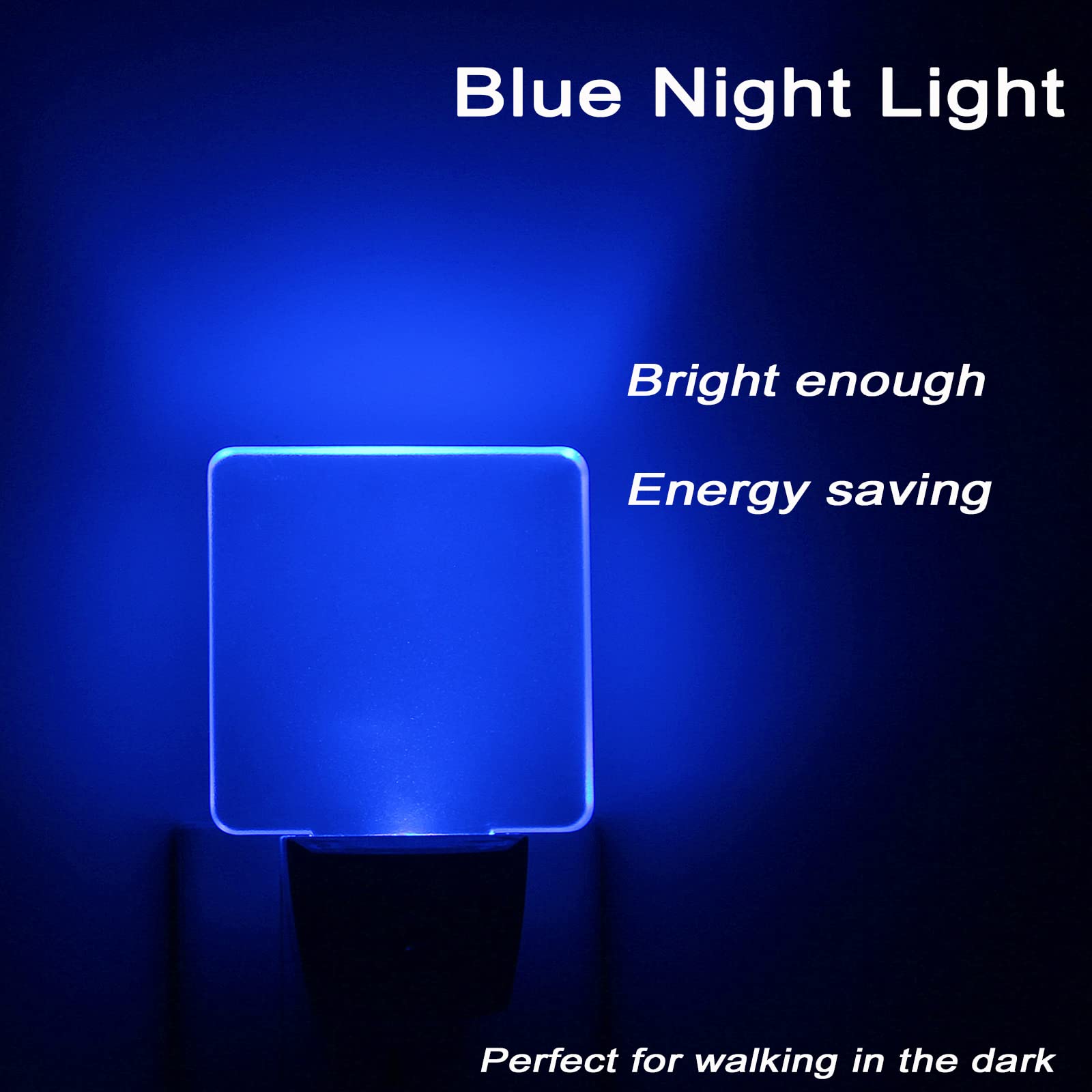 Greenic Led Night Light Plug In 4 Pack, Dusk To Dawn Photocell Sensor, Nightlights For Bedroom Bathroom Kitchen, Square Design B